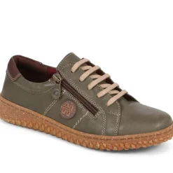 Loretta Leather Trainers - Khaki
