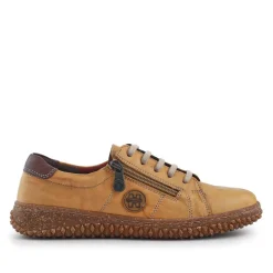 Loretta Leather Trainers - Mustard