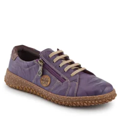 Loretta Leather Trainers - Purple
