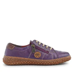 Loretta Leather Trainers - Purple
