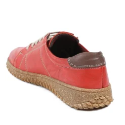 Loretta Leather Trainers - Red