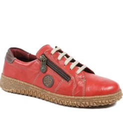 Loretta Leather Trainers - Red