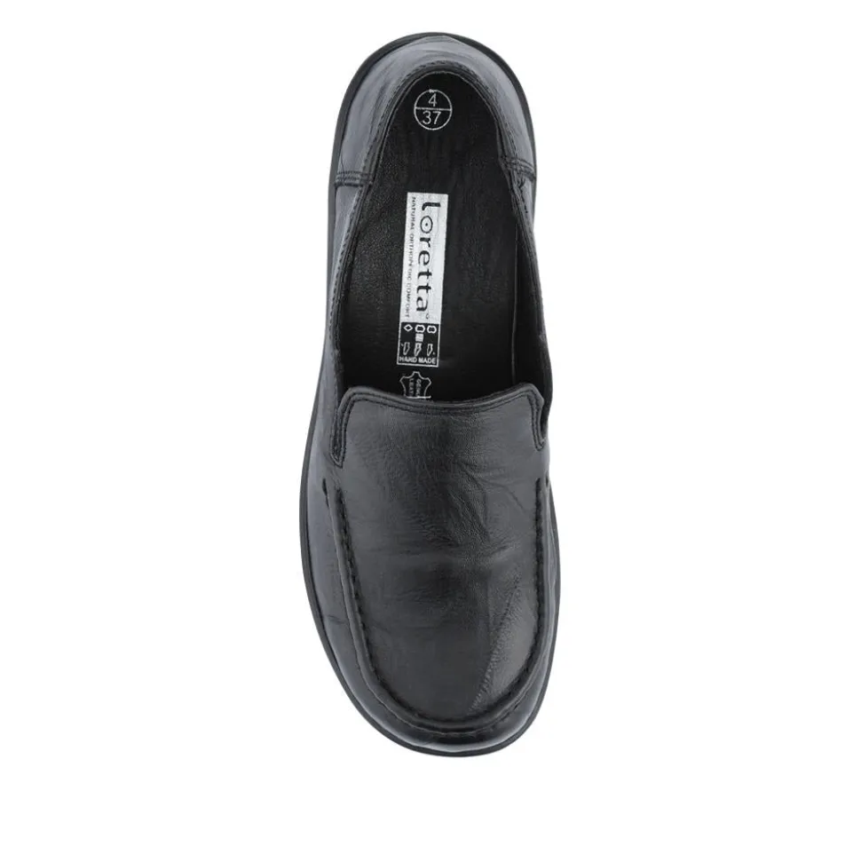 Loretta Smart Leather Loafers - Black
