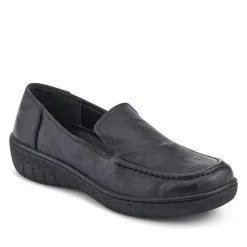 Loretta Smart Leather Loafers - Black
