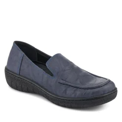 Loretta Smart Leather Loafers - Navy