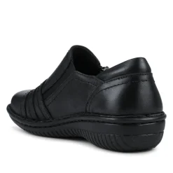 Loretta Wide Fit Leather Handmade Slip-Ons - Black