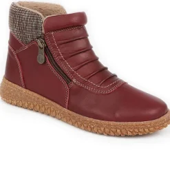 Loretta Zip-Up Boots - Wine