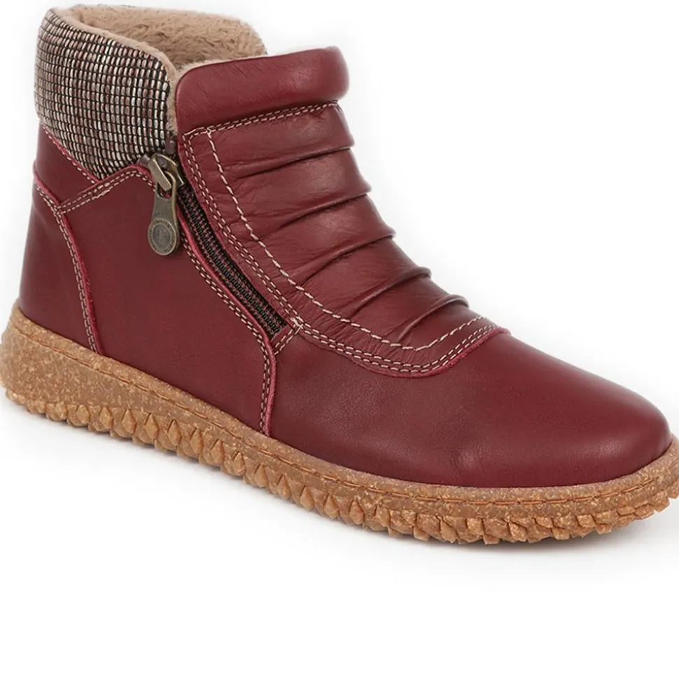 Loretta Zip-Up Boots - Wine