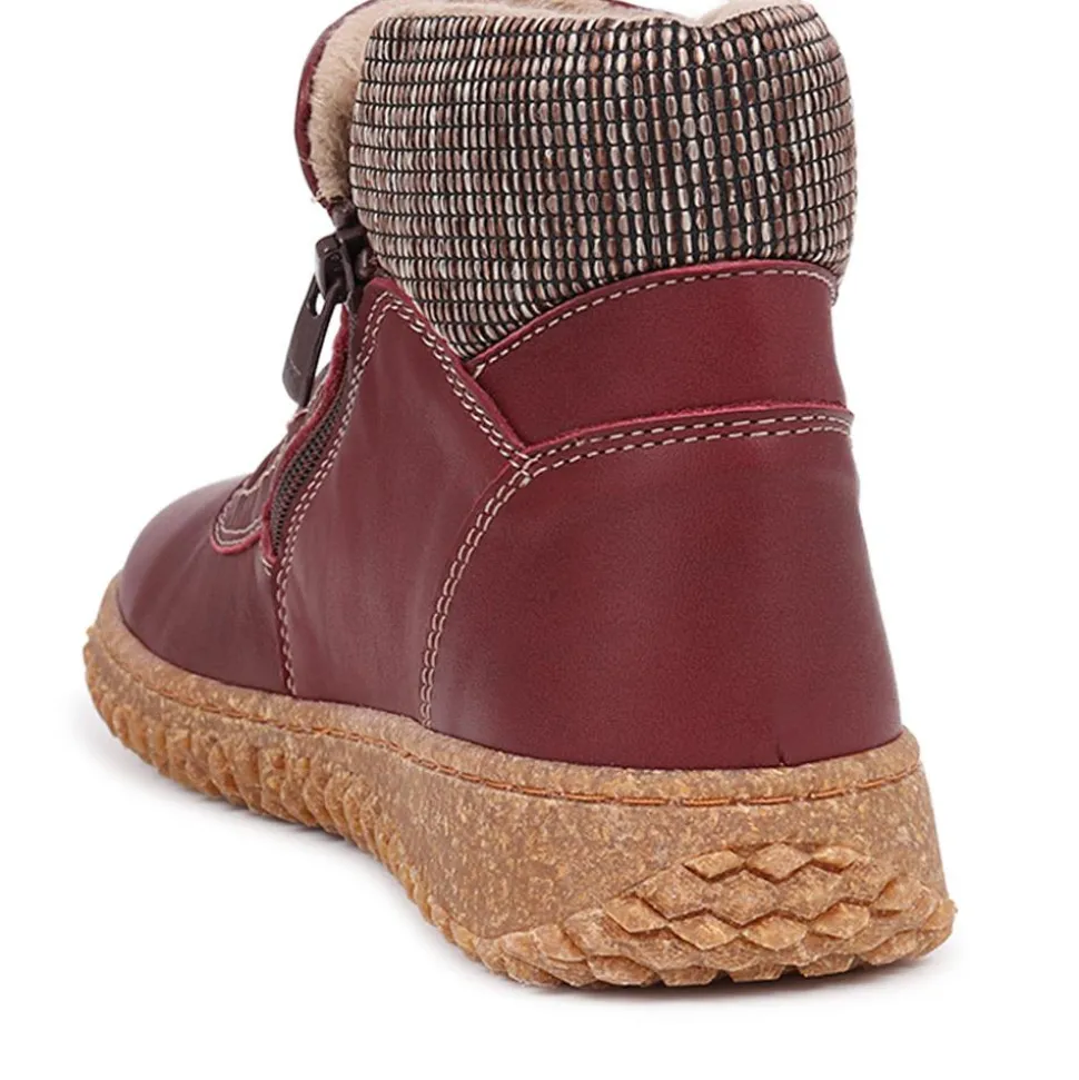 Loretta Zip-Up Boots - Wine