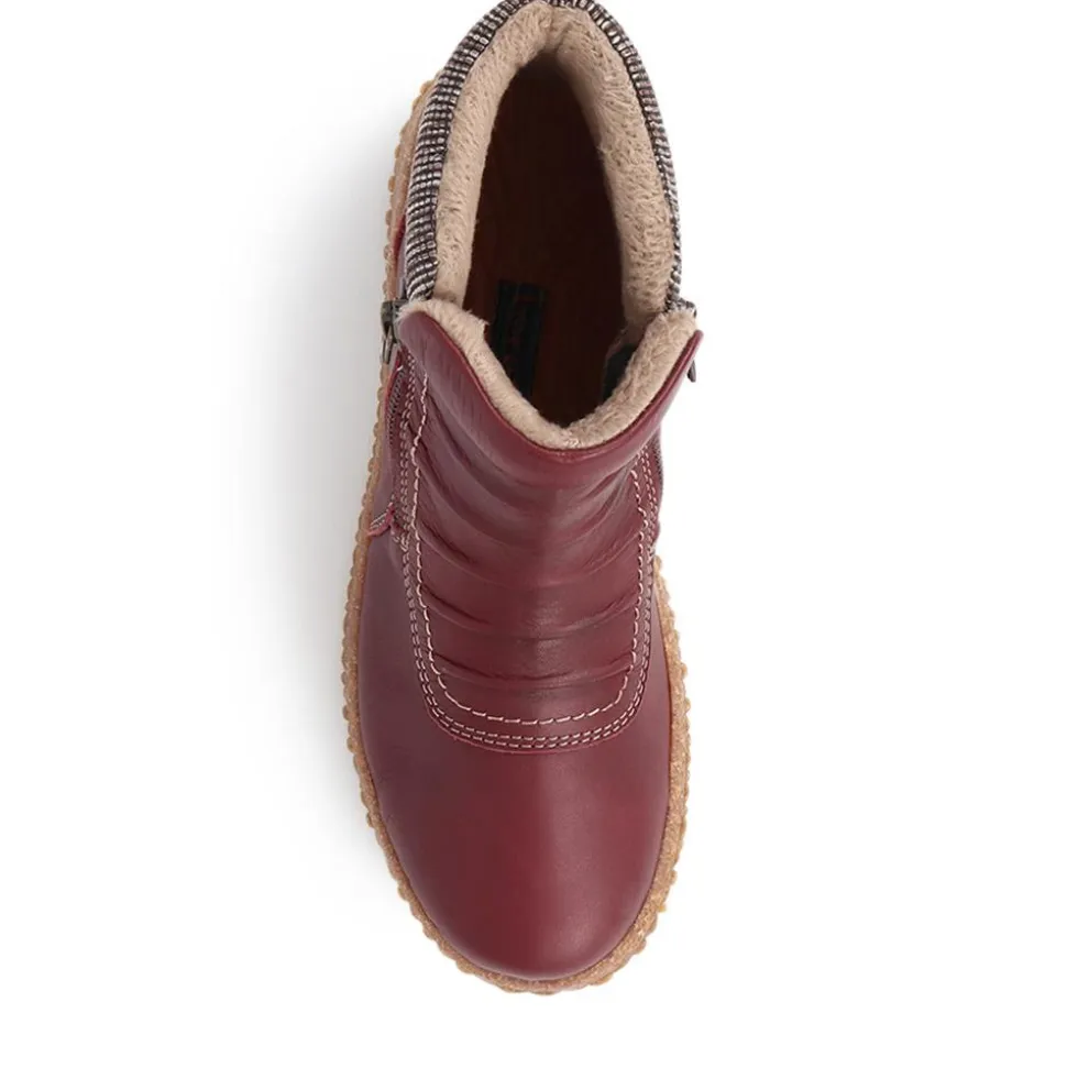 Loretta Zip-Up Boots - Wine