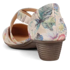 Low-Heeled Court Shoes - Floral