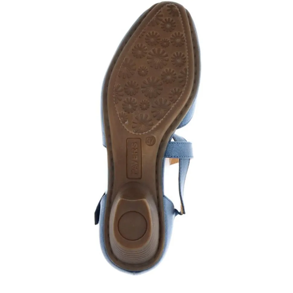 Low-Heeled Court Shoes - Navy