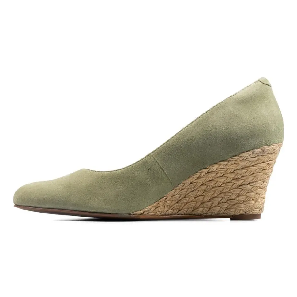Lux Comfort Wedges - Spring Green Suede