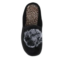Luxury PomPom Slippers - Black