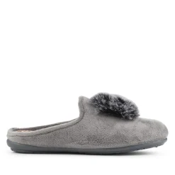 Luxury PomPom Slippers - Grey