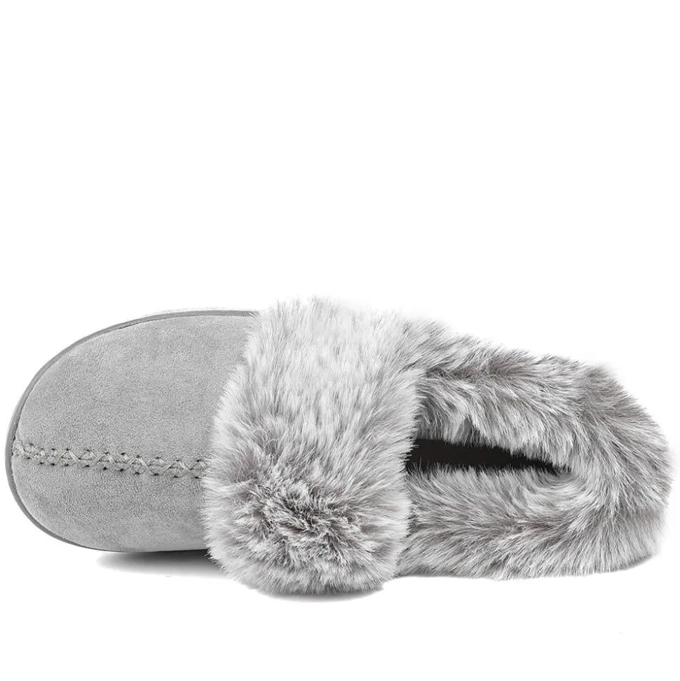 Luxury Velour Cushioned Slippers - Grey