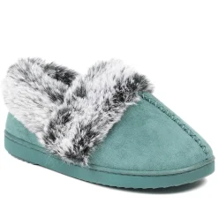 Luxury Velour Cushioned Slippers - Teal