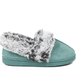 Luxury Velour Cushioned Slippers - Teal
