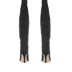 Luz Stiletto Knee High Boots - Black
