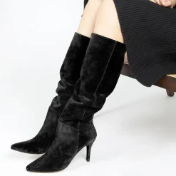 Luz Stiletto Knee High Boots - Black