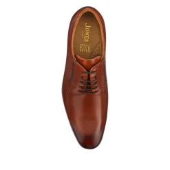 Manson Wide Fit Wax-Finished Leather Oxfords - Cognac