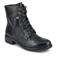 Margarita Leather Lace-Up Ankle Boots - Black