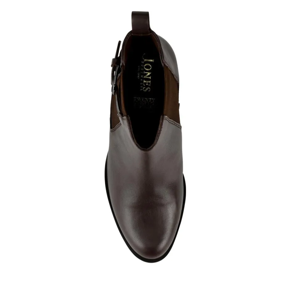 Marya Cuban Heel Leather Ankle Boots - Brown