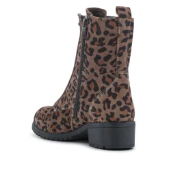 Maura Leather Block Heel Boots - Leopard