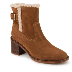 Mavis Leather Buckled Ankle Boots - Tan Suede