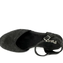Memory Foam Buckled Espadrilles - Black