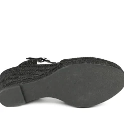 Memory Foam Buckled Espadrilles - Black