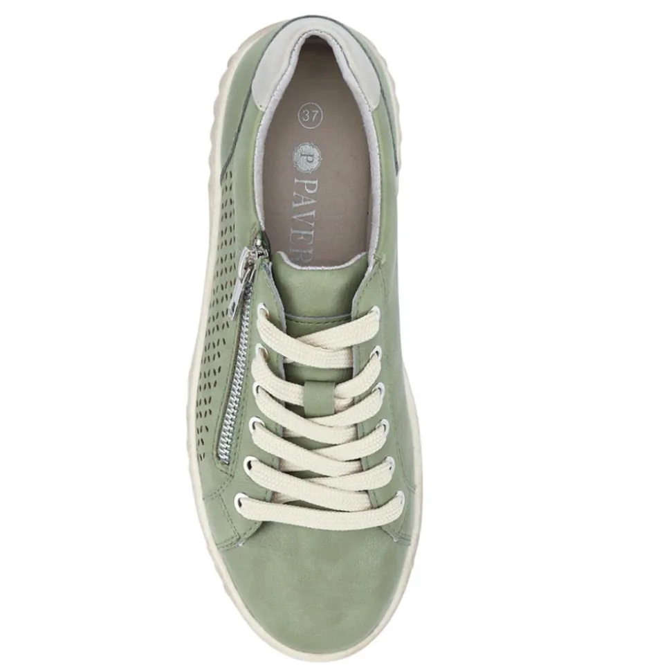 Memory Foam Dual-Fastening Trainers - Sage