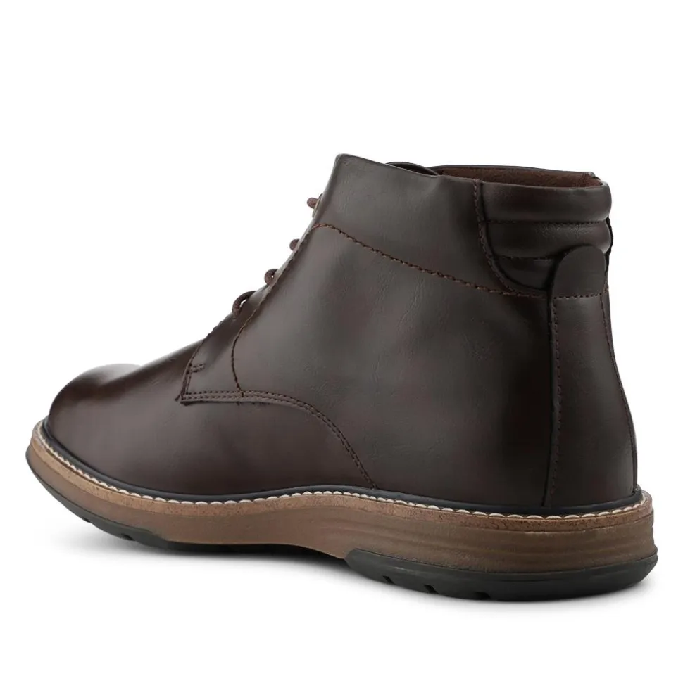 Memory Foam Lace Up Chukka Boots - Brown