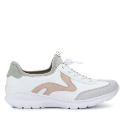 Memory Foam Lace-Up Trainers - White Multi