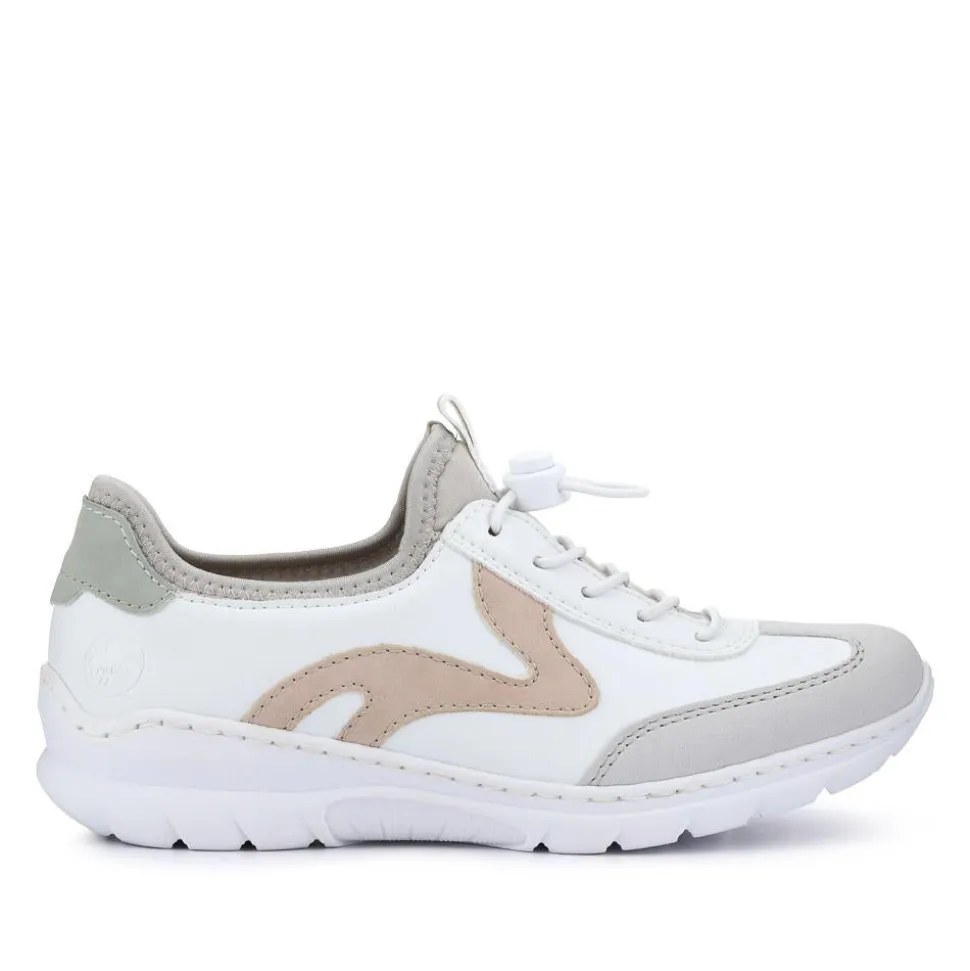Memory Foam Lace-Up Trainers - White Multi