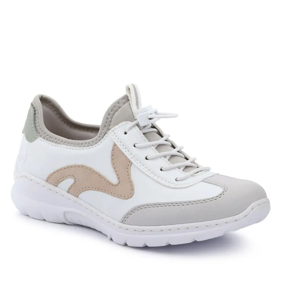 Memory Foam Lace-Up Trainers - White Multi