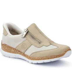 Memory Foam Slip-On Trainers - Beige