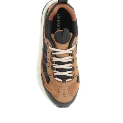 Men's Leather Lace-Up Walking Shoes - Brown