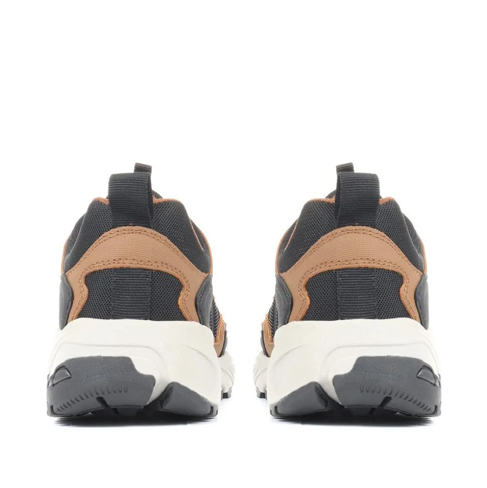 Men's Leather Lace-Up Walking Shoes - Brown