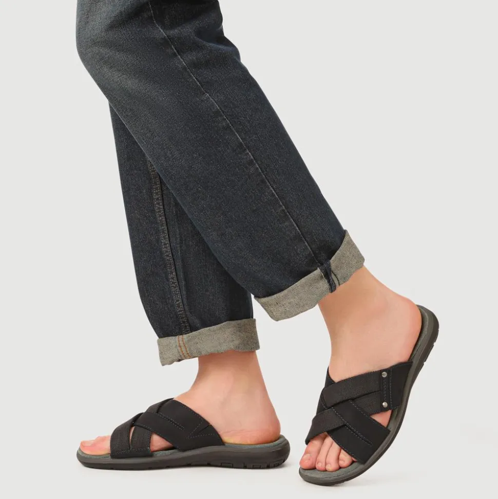 Men's Leather Mules - Navy