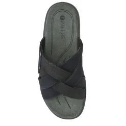 Men's Leather Mules - Navy