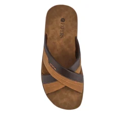 Men's Strappy Slides - Brown