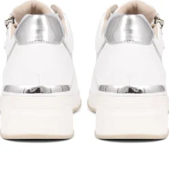 Metallic Accent Wedge Trainers - White
