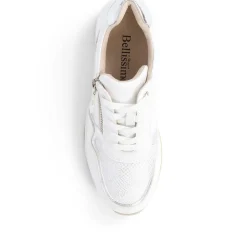 Metallic Accent Wedge Trainers - White