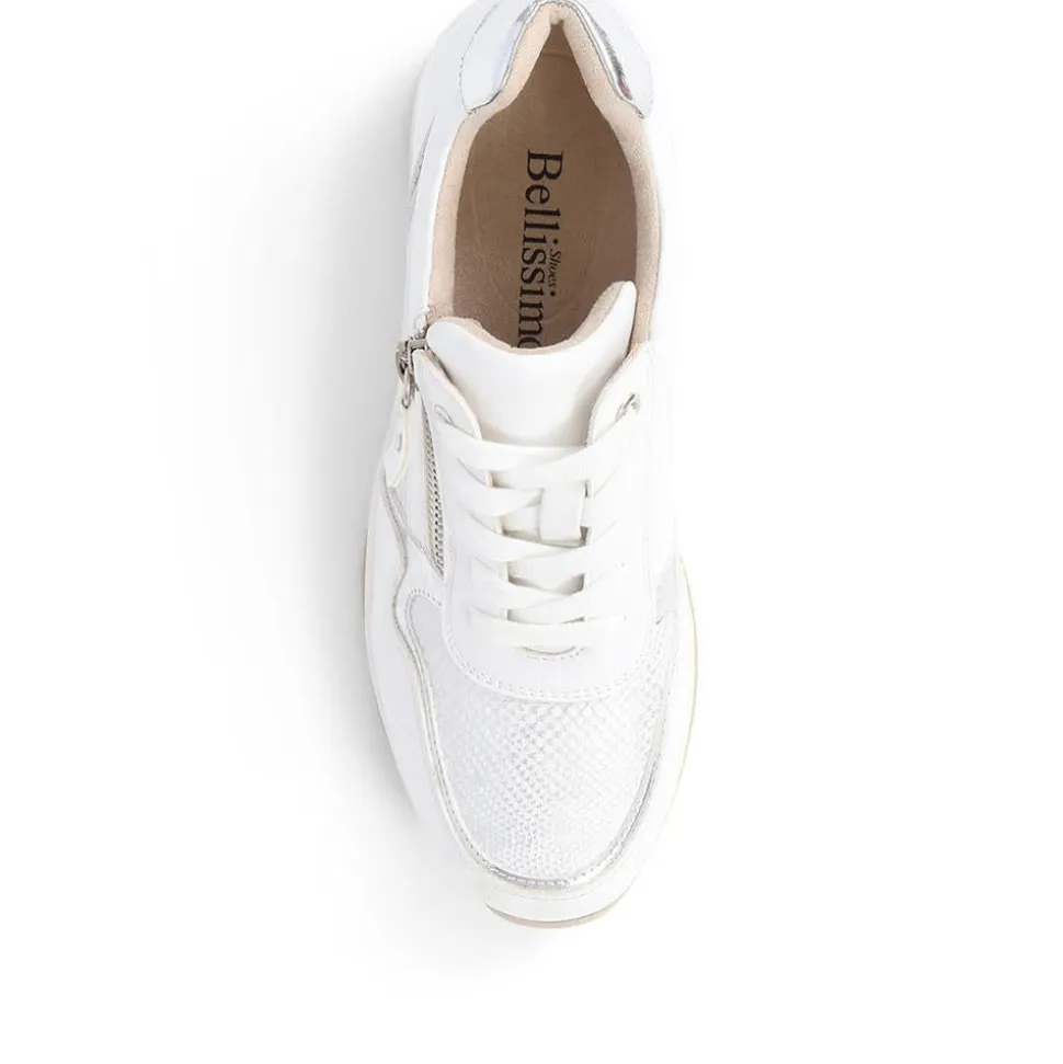 Metallic Accent Wedge Trainers - White