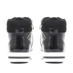 Metallic High Top Trainers - Black