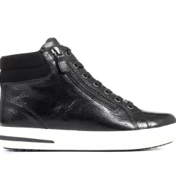 Metallic High Top Trainers - Black