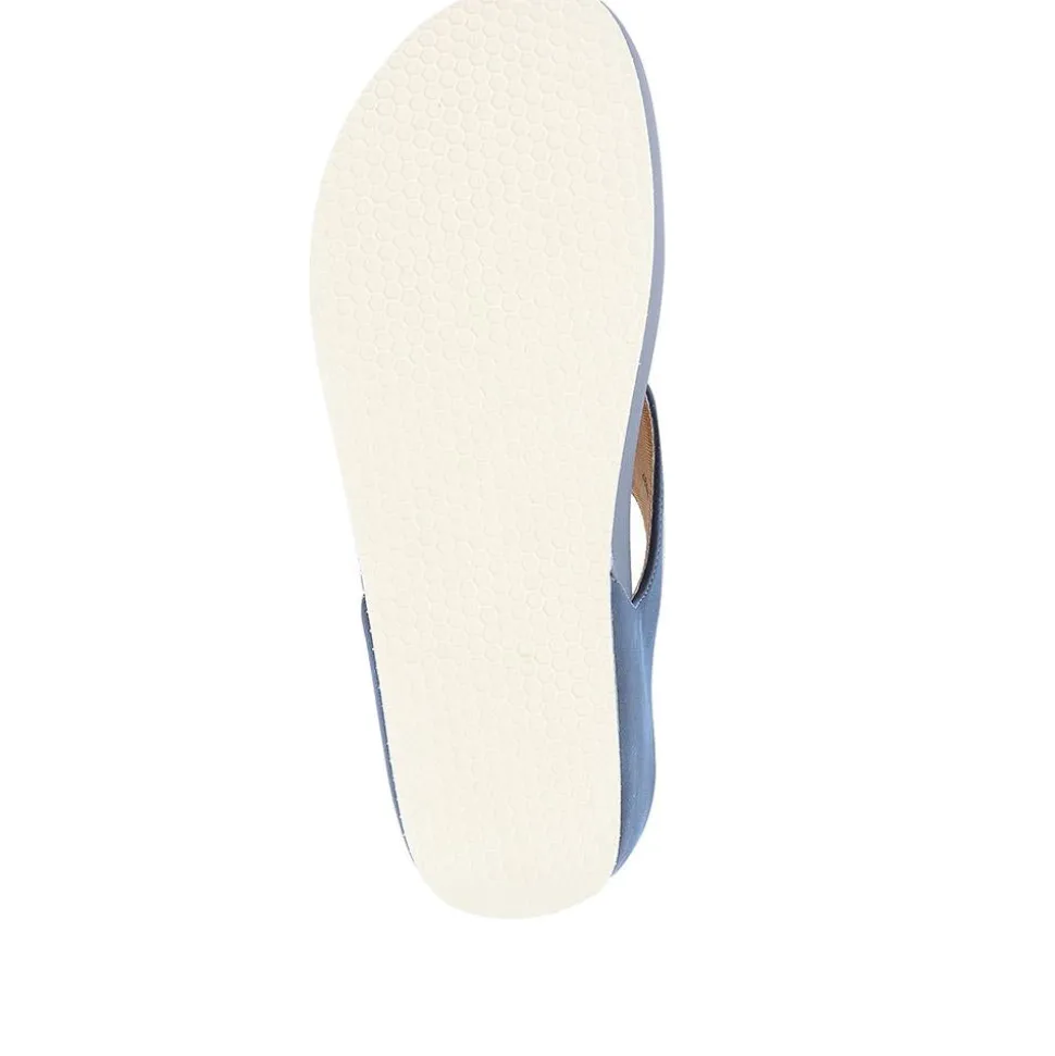 Metallic Toe Post Sandals - Navy