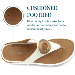 Metallic Toe Post Sandals - White
