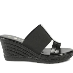 Metallic Wedge Espadrilles - Black